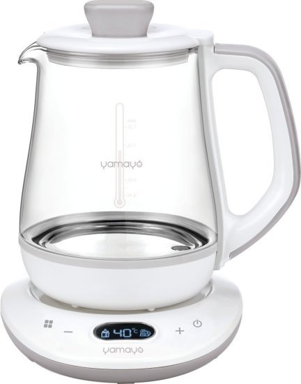 קומקום זכוכית 1.2 ליטר לתינוק 800W מבית Yamayo - צבע לבן