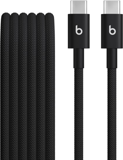 כבל עם ציפוי בד קלוע בחיבור USB-C ל- USB-C מבית Apple Beats - אורך 1.5 מטר - צבע Bolt Black