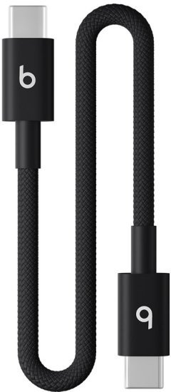 כבל עם ציפוי בד קלוע בחיבור USB-C ל- USB-C מבית Apple Beats - אורך 0.2 מטר - צבע Bolt Black