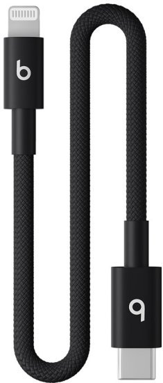 כבל עם ציפוי בד קלוע בחיבור USB-C ל- Lightning מבית Apple Beats - אורך 0.2 מטר - צבע Bolt Black