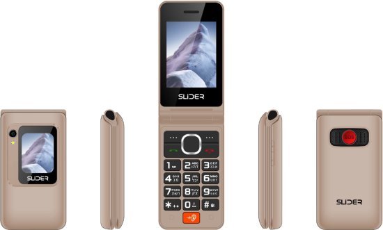 טלפון סלולרי למבוגרים SLIDER W80 4G - צבע זהב - שנה אחריות יבואן רשמי