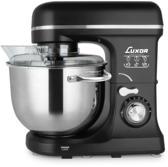 מיקסר מקצועי 7 ליטר 1600W בעל 8 מהירויות דגם AHY-7SG מבית Luxor - צבע שחור