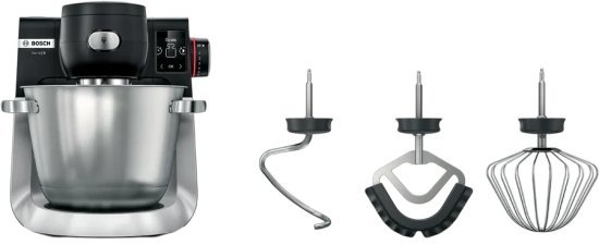 מיקסר משולב משקל דיגטלי ומסך מגע בגודל 2.5 אינץ’ + קערת נירוסטה 5.5 ליטר Bosch MUMS6ZS00 1600W - צבע שחור / נירוסטה - שנתיים אחריות יבואן רשמי BSH