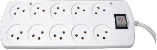 רב שקע 10 יציאות עם מפסק כבל באורך 1 מטר Deko DPS-10S