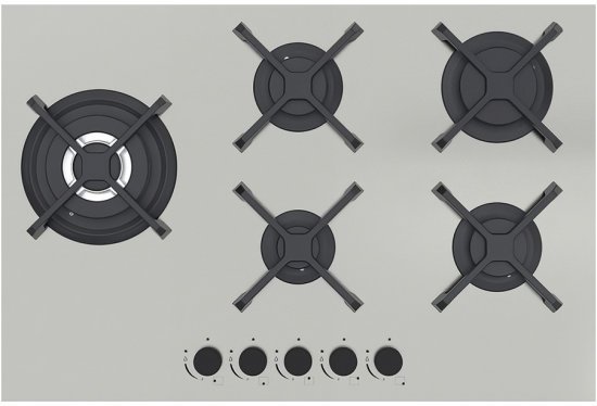 כיריים גז 5 להבות 56 ס''מ Normande ND-8053 - נירוסטה