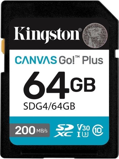 כרטיס זיכרון Kingston SDXC Canvas Go! Plus UHS-I - נפח 64GB