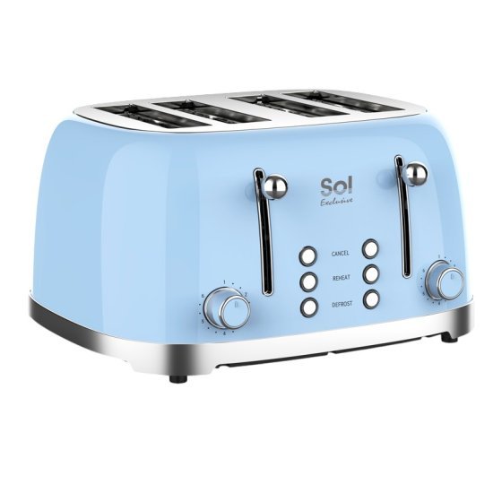 מצנם 4 פרוסות Sol Exclusive SL-7407 1500W - צבע תכלת