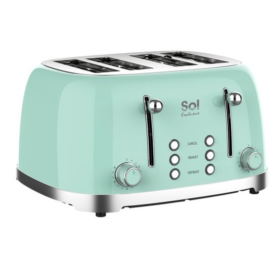 מצנם 4 פרוסות Sol Exclusive SL-7408 1500W - צבע ירוק מנטה