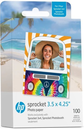סט 100 דפים ''HP Sprocket Zink Sticky-backed 3.5x4.25