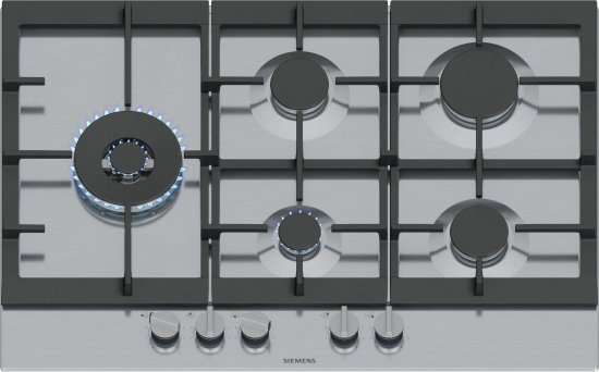 כיריים גז 5 להבות בישול 75 ס''מ Siemens iQ500 StepFlame EC7A5SI90Y - נירוסטה - שנה אחריות יבואן רשמי BSH