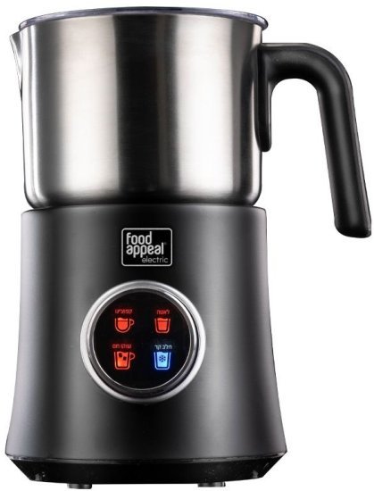 מקציף חלב אינדוקציה 400W איכותי 4 ב- 1 עם בסיס נשלף מבית Food appeal