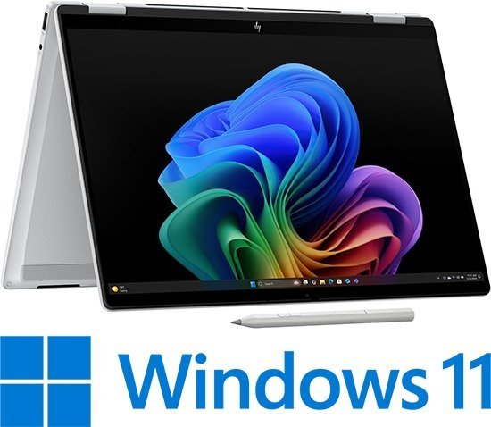 מחשב נייד עם מסך מגע HP OmniBook X Flip Next Gen AI 14-FM0002NJ / BS9X4EA - צבע Glacier Silver - עט HP כלול באריזה