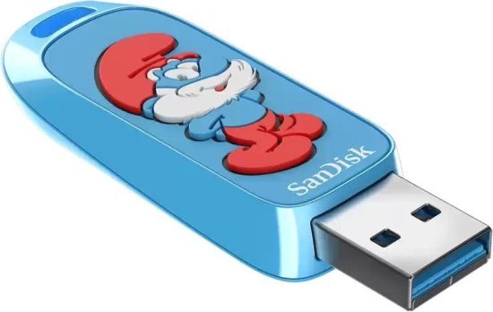 זיכרון נייד SanDisk Smurfs USB  - נפח 64GB - בעיצוב דרדסבא