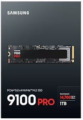 כונן SSD פנימי בטכנולוגיית NVMe ובתצורת חיבור PCIe Gen 5 דגם 9100PRO מבית Samsung - נפח 1TB