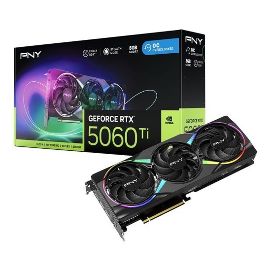 כרטיס מסך PNY RTX 5060 Ti EPIC-X RGB OC 8GB GDDR7