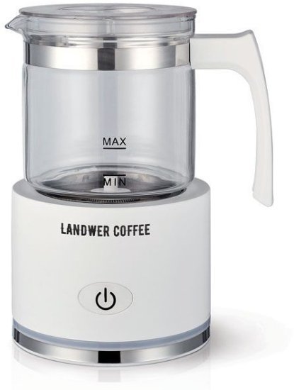 מקציף חלב מיכל זכוכית 250 מ''ל דגם Leche מבית Landwer - צבע לבן