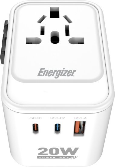 מטען נייד אוניברסלי 20W מבית Energizer  - צבע לבן