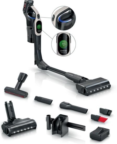 שואב אבק אלחוטי עם מוט גמיש דגם BBS1041GQC סדרת Bosch Unlimited Serie 10 - צבע שחור - כולל מטען וסוללה 18V 4.0Ah - שנתיים אחריות יבואן רשמי BSH