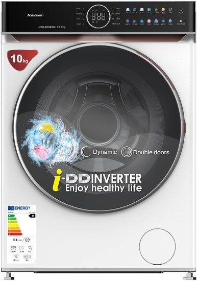 מכונת כביסה פתח חזית 10 ק''ג 1400 סל''ד Normande ND-1004BM - צבע לבן