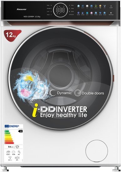 מכונת כביסה פתח חזית 12 ק''ג 1400 סל''ד Normande NDD-1204BM - צבע לבן