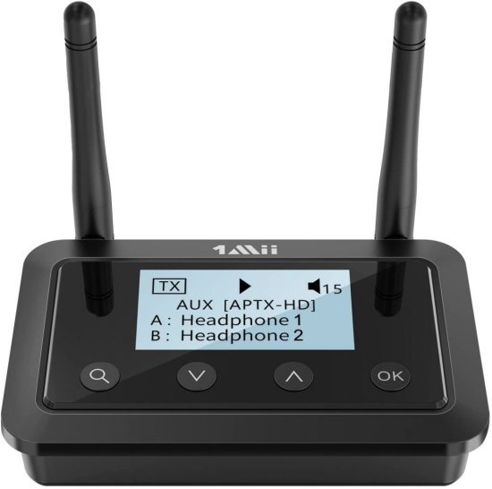 מתאם בלוטוס עם צג, כולל משדר לאוזניות + מקלט לרסיבר, דגם +B03 מבית 1Mii