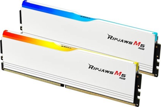 זיכרון למחשב G.Skill Ripjaws M5 RGB 2x32GB DDR5 6800MT / s CL34 - צבע לבן