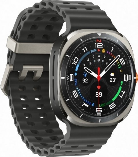 שעון חכם Samsung Galaxy Watch Ultra 2025 LTE 47mm - צבע כסוף טיטניום רצועה שחורה - שנה אחריות יבואן רשמי