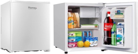 מקרר מיני בר 50 ליטר עם תא הקפאה Homex De Frost HRF-40-W - צבע לבן