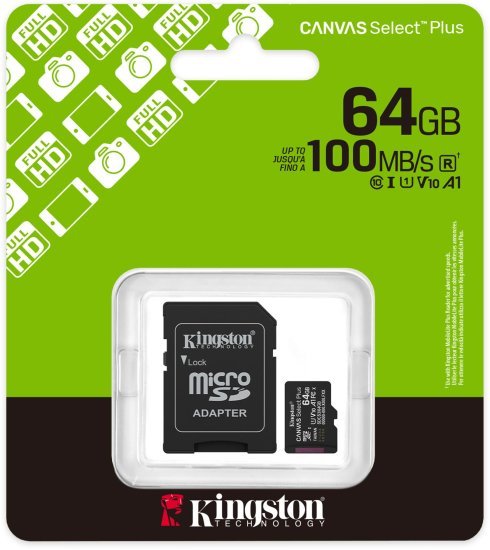 כרטיס זיכרון microSD עם מתאם דגם Canvas Select Plus SDCS3 / 64GB - נפח 64GB