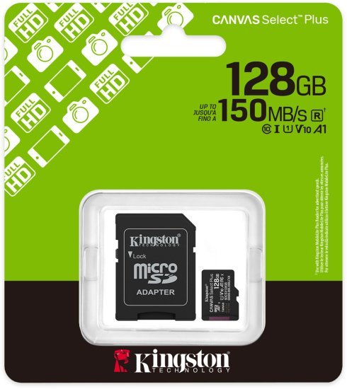 כרטיס זיכרון microSD עם מתאם דגם Canvas Select Plus SDCS3 / 128GB - נפח 128GB