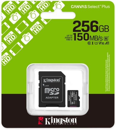 כרטיס זיכרון microSD עם מתאם דגם Canvas Select Plus SDCS3 / 256GB - נפח 256GB