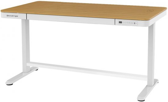 שולחן חכם מתכוונן עם טעינה אלחוטית בגודל 140X70 ס''מ Smarter ET119W-CWB - צבע לבן משולב עץ אלון