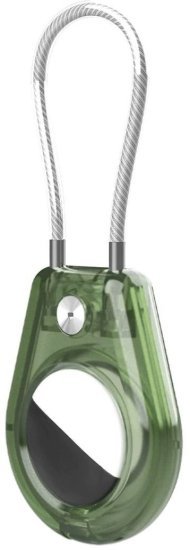 כיסוי מחזיק מפתחות ל-Apple AirTag דגם The Zephiron מבית Camel Mountain - צבע שקוף ירוק