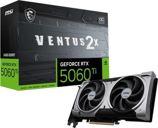 כרטיס מסך MSI RTX 5060 Ti 16GB GDDR7 VENTUS 2X OC PLUS