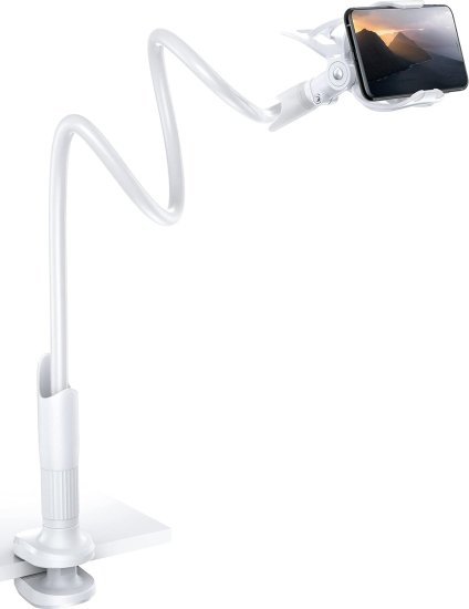 מעמד גמיש לטלפונים ניידים בגודל ''4-7  מבית Lamicall - צבע לבן