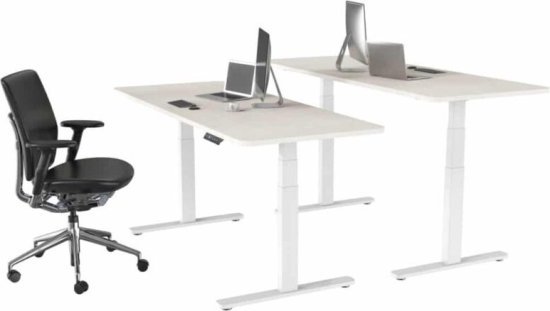 שולחן ישיבה עמידה חשמלי מתכוונן דגם Stand-35 מבית Casiii - צבע לבן