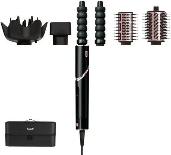 ערכת עיצוב יוקרתית לשיער מחליק ומסלסל שיער 5 ב-1 Shark FlexStyle - צבע שחור