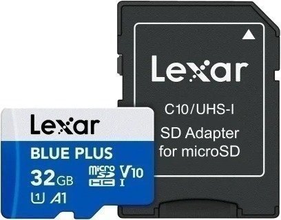 כרטיס זיכרון Lexar Micro SDHC UHS-I Blue Plus עם מתאם SD - נפח 32GB