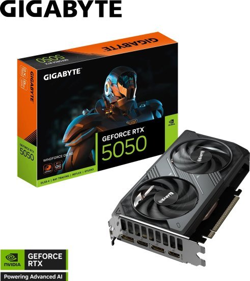 כרטיס מסך GIGABYTE RTX 5050 WINDFORCE OC 8GB GV-N5050WF2OC-8GD