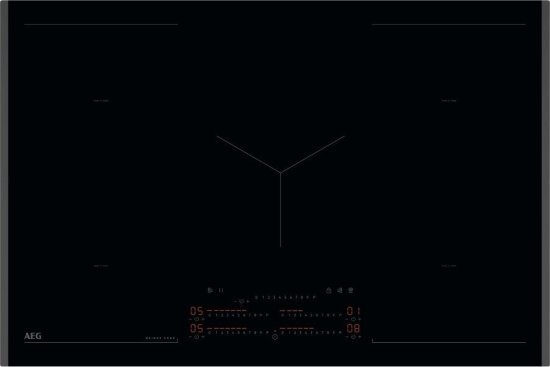 כיריים אינדוקציה 5 אזורי בישול 80 ס''מ AEG Maxisense NIK85M00FB 7350W - צבע שחור - תוצרת גרמניה
