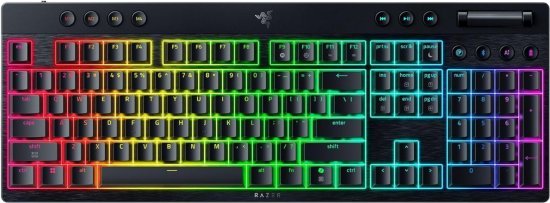 מקלדת גיימרים מכנית אלחוטית Razer BlackWidow V4 Low-Profile - סוג מתג ירוק טקטילי קליקי פרופיל נמוך