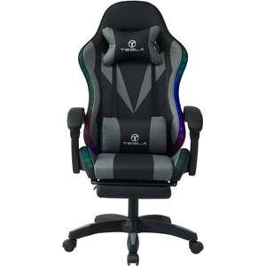 כיסא גיימינג Tesla 7031 LED אפור