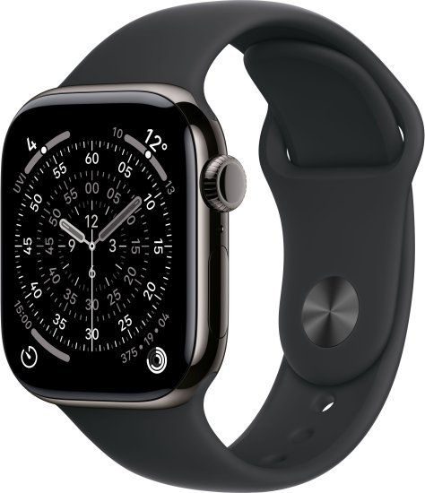 שעון חכם Apple Watch 42mm Series 11 GPS + Cellular צבע שעון Slate Titanium צבע רצועה Black Sport Band גודל רצועה S / M