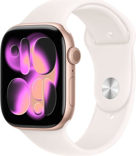 שעון חכם Apple Watch 46mm Series 11 GPS צבע שעון Rose Gold Aluminium צבע רצועה Light Blush Sport Band גודל רצועה S / M