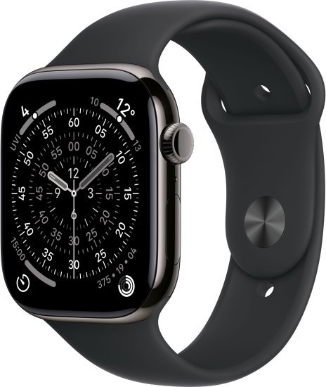 שעון חכם Apple Watch 46mm Series 11 GPS + Cellular צבע שעון Slate Titanium צבע רצועה Black Sport Band גודל רצועה M / L