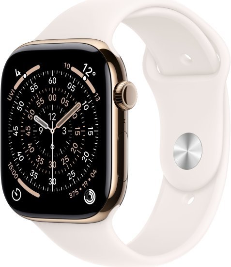 שעון חכם Apple Watch 46mm Series 11 GPS + Cellular צבע שעון Gold Titanium צבע רצועה Light Blush Sport Band גודל רצועה S / M