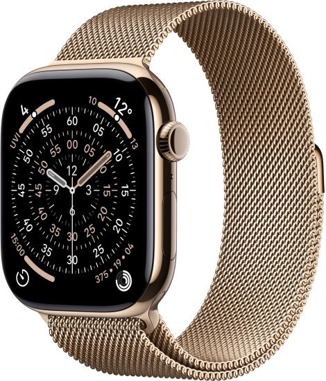 שעון חכם Apple Watch 46mm Series 11 GPS + Cellular צבע שעון Gold Titanium צבע רצועה Gold Milanese Loop גודל רצועה M / L