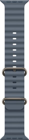 רצועת Ocean Band לשעון Apple Watch 49mm צבע Anchor Blue - Natural Titanium Finish - מידה One Size