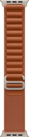 רצועת Alpine Loop לשעון Apple Watch 49mm צבע Terra Cotta - Natural Titanium Finish - מידה Large