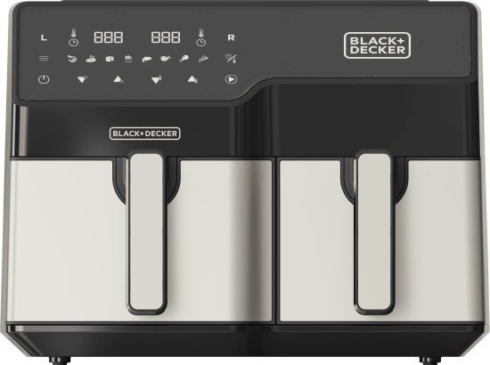 סיר טיגון ללא שמן (אייר פרייר) בריאותי 9 ליטר 8 תוכניות דגם BXAF9000E דיגיטלי 2500W מבית Black+Decker - שנתיים אחריות יבואן רשמי.